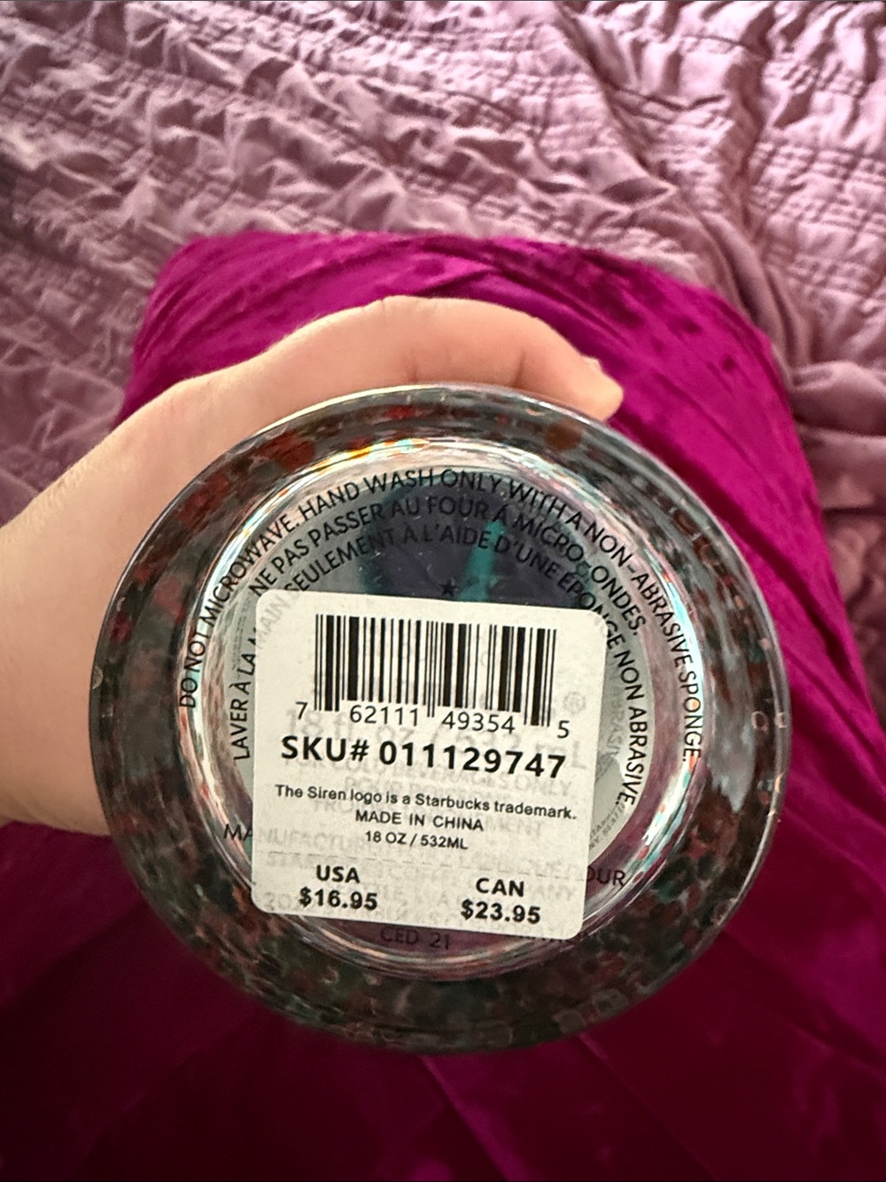 ✨ NWT ✨ Starbucks 2022 Spring Teal & Orange Confetti Glass Cold Cup Tumbler 24oz - Picture 3 of 5